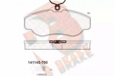 R BRAKE rb1145 -  Комплект тормозных колодок, дисковый тормоз